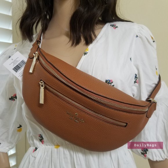 BEAUTIFUL GINGERBREAD GINGER LEATHER BELT BAG WAIST SHOULDER KATE SPADE BROWN main image 6